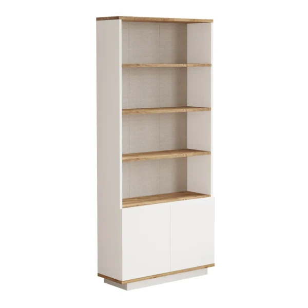 Βιβλιοθήκη ArteLibre BELMONT Πεύκο/Λευκό Μοριοσανίδα 75.5×26.8×168.3cm