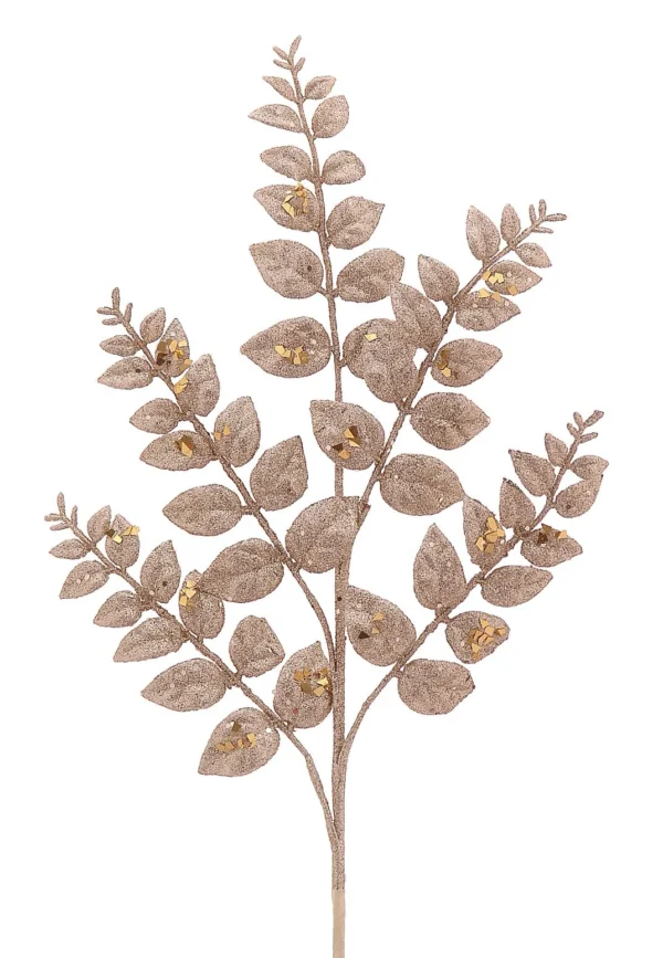 12/144-81cm Κλαδί με φύλλα σε χρώμα σαμπάνιας