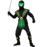ΠΡΑΣΙΝΟΣ KOMBAT NINJA (ολόσωμη φόρμα, θώρακας, ζώνη, δεσίματα χεριών & ποδιών, μάσκα, κορδέλα)