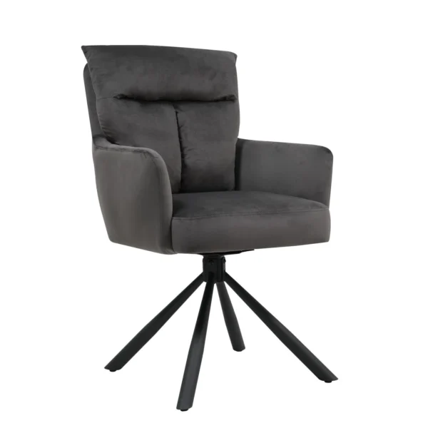 Πολυθρόνα ArteLibre WYATT Σκούρο Γκρι Ύφασμα/Μέταλλο 60x67x93cm