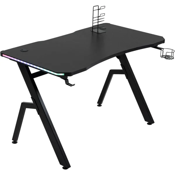 Γραφείο Gaming ArteLibre LUKE RGB Μαύρο Ξύλο/Μέταλλο 120x65x75cm