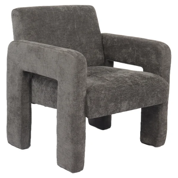 Πολυθρόνα ArteLibre VELORA Γκρι Ανοιχτό Ύφασμα/Ξύλο 75x68x69cm