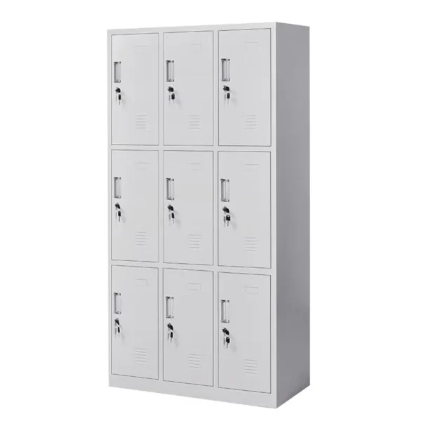 Φοριαμός ArteLibre 9 Θέσεων EARNUR Ανοιχτό Γκρι Μέταλλο 90x45x185cm