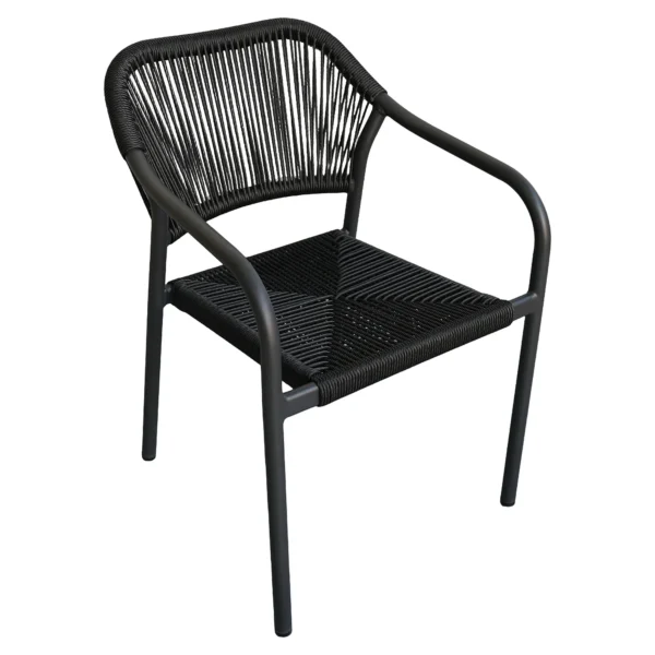 Πολυθρόνα Κήπου ArteLibre MOOREA Ανθρακί Αλουμίνιο/Rattan 58x56x79cm