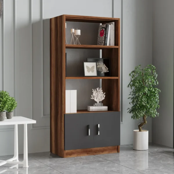 Βιβλιοθήκη ArteLibre EDGWARE Baroque/Ανθρακί Μοριοσανίδα 63.6×37.6x140cm
