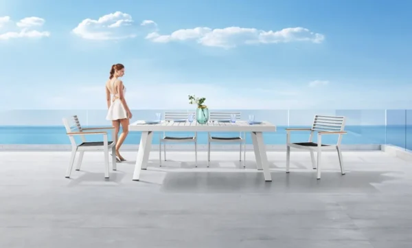 York/D7 Dining Set Λευκό