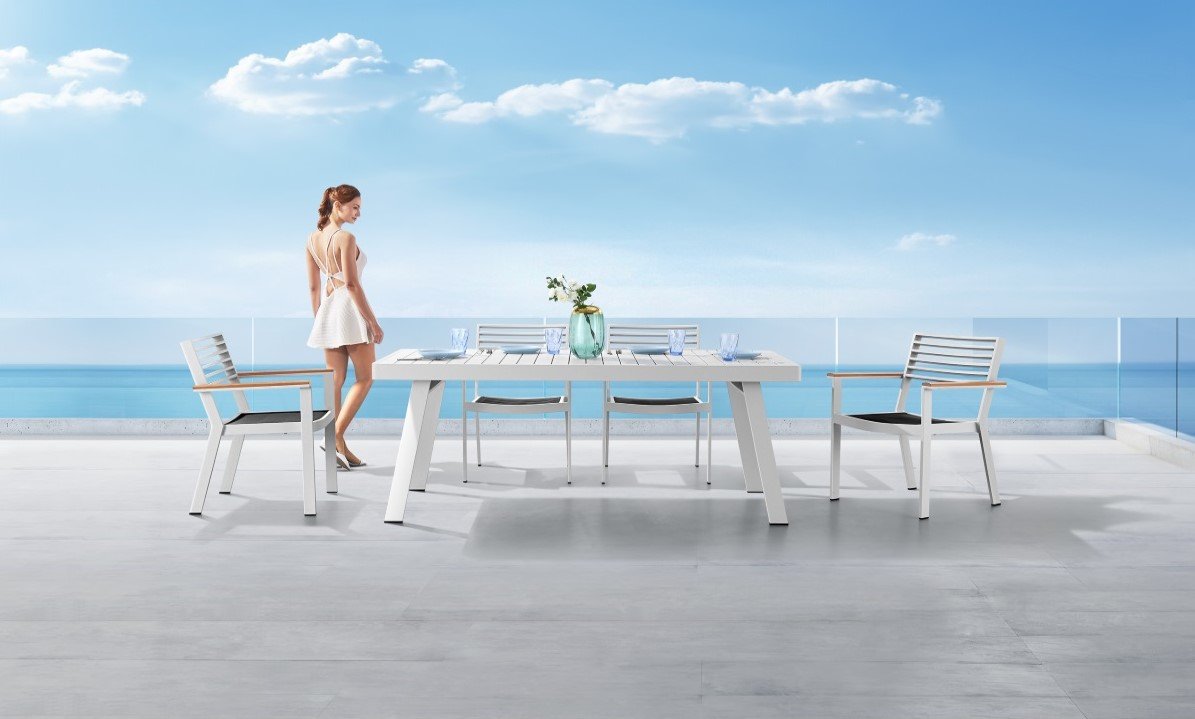 01-00-1451 York/D7 Dining Set Λευκό - Image 1
