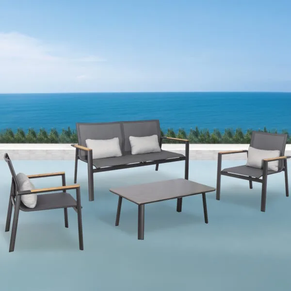 Aspen-2/Ανθρακί Lounge Set