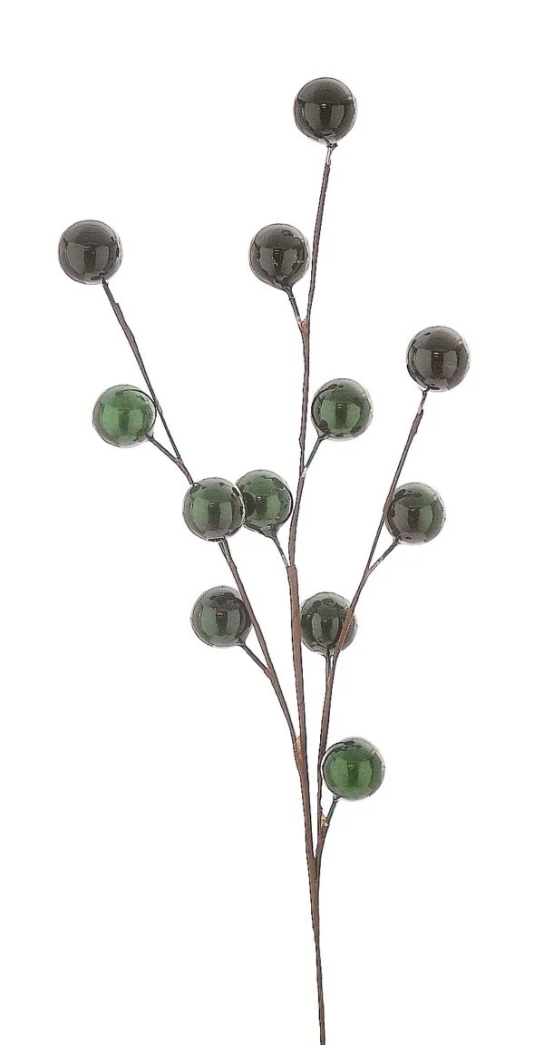 12/72-85cm Πράσινο διακοσμητικό κλαδί με μπάλες