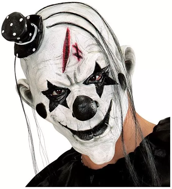1740061175_blablatoys_00848 Αποκριάτικη Μάσκα Killer Clown Με Μαλλιά & Καπελάκι - Image 1