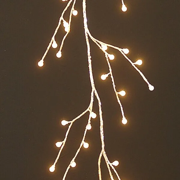 2/6-180cm Γιρλάντα σε χρώμα σαμπάνιας με 64 LED θερμού λευκού φωτός που αναβοσβήνουν, IP20