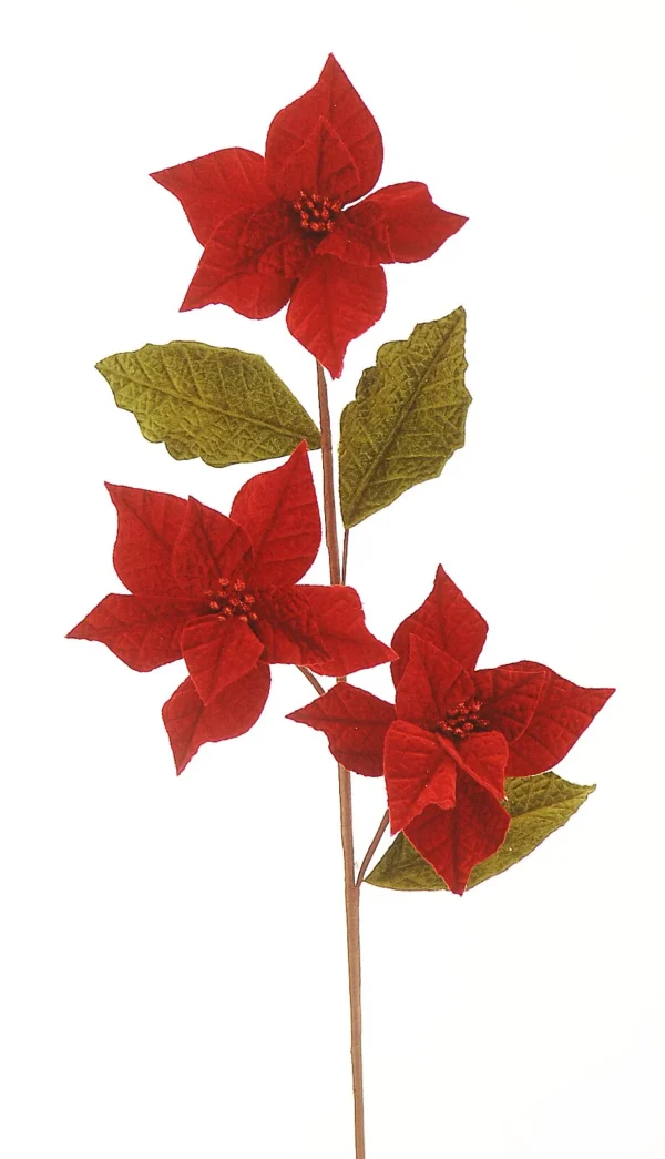 12/192-70cm Κλαδί με κόκκινες αλεξανδρινές