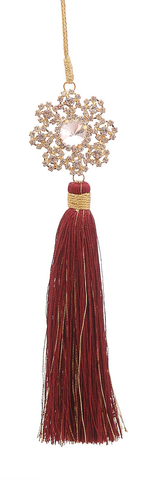 21935 12/48-18cm Μπορντό κρυστάλλινο λουλούδι με φούντα - Image 1
