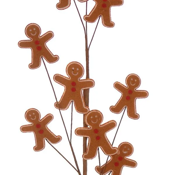 12/144-75cm Καφέ διακοσμητικό κλαδί με gingerbread
