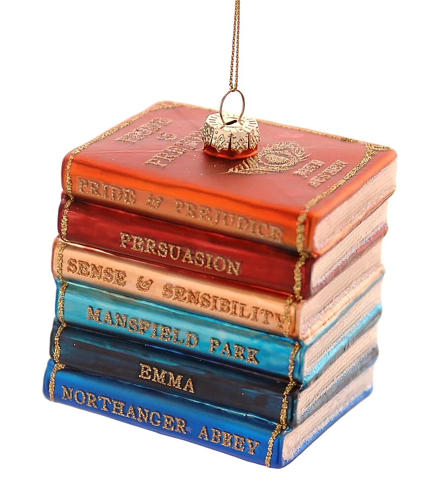 25677 12/36-13cm Γυάλινος πολύχρωμος σωρός βιβλίων, διακοσμητικό