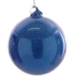 12/24-12cm Γυάλινη μπλε μπάλα