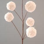 12/96-50cm Ιβουάρ διακοσμητικό κλαδί με μπάλες