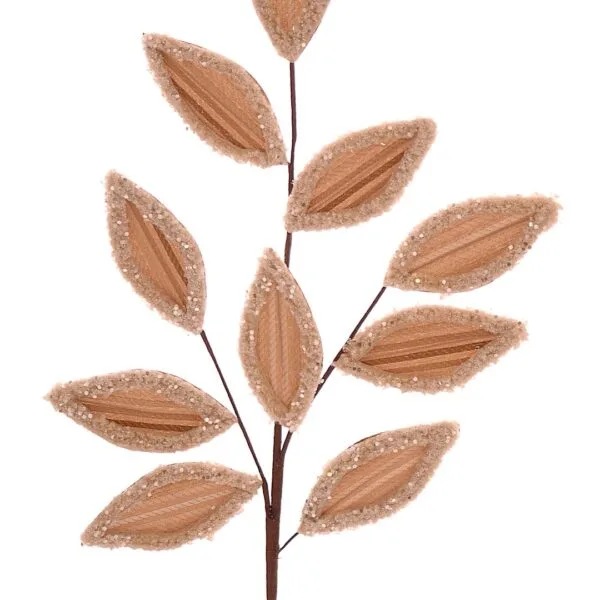 12/144-69cm Κλαδί σε χρώμα σαμπάνιας με φύλλα