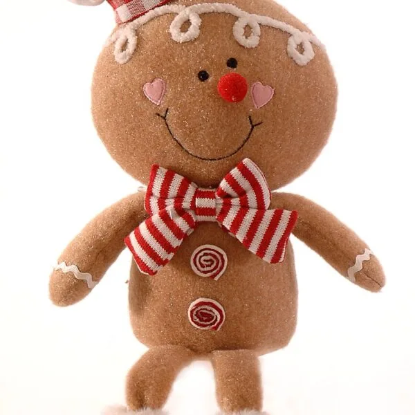 6/24-2Asst 47cm Καθιστό υφασμάτινο ζευγάρι gingerbread