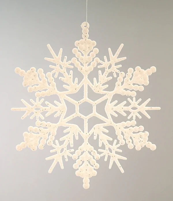 24/216-30cm Λευκή χιονονιφάδα με γκλίτερ