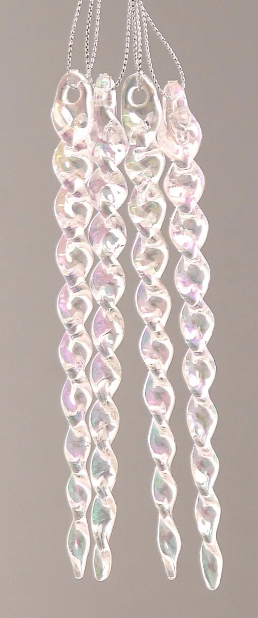 24/216-13,97cm Λευκά διακοσμητικά παγάκια (σετ/4)