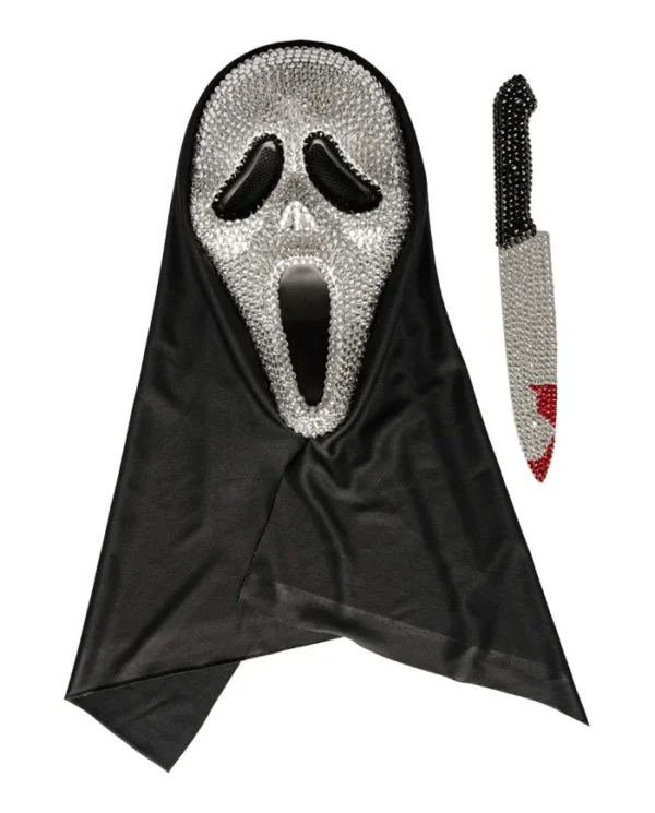 Σετ Μάσκα Scream & Μαχαίρι Με Στρασάκια