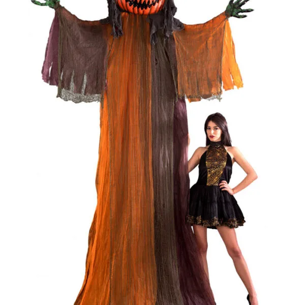 Διακοσμητικό Κρεμαστό Halloween Κολοκύθα Τρόμου Με Φως 360cm
