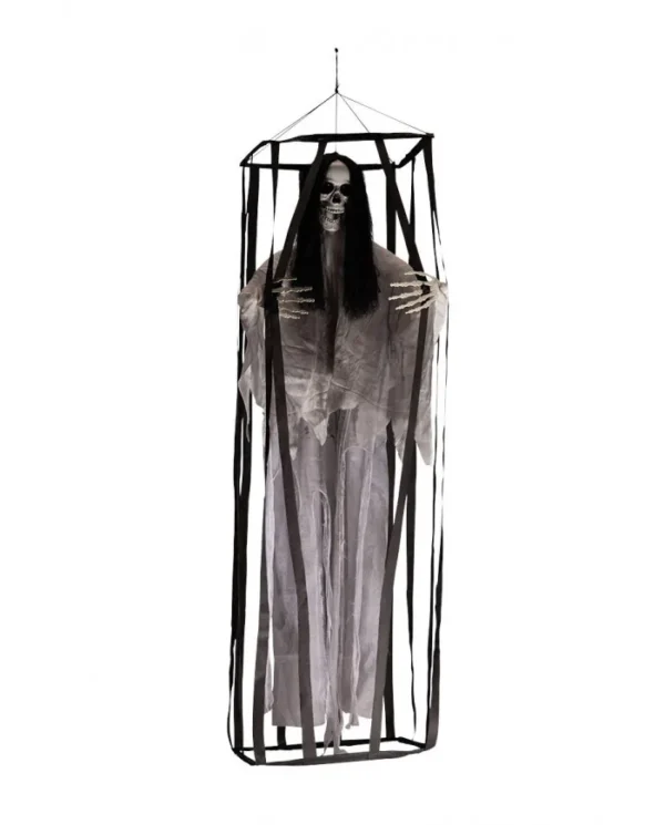 Κρεμαστός Διακοσμητικός Σκελετός Halloween Σε Κλουβί 160 εκ.