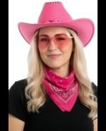 Σετ Μεταμφίεσης Ροζ Cow Girl ( Καπέλο, Γυαλιά, Μπαντάνα )