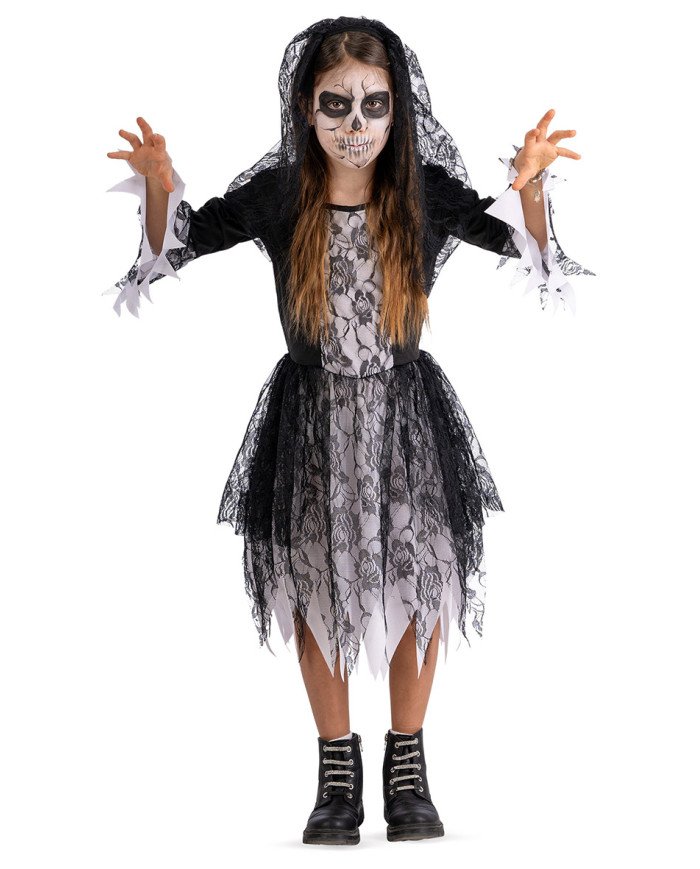 CA_68930_apokriatiki_paidiki_stoli_skeleton_bride Παιδική Στολή Halloween Νύφη Τρόμου 12 - 13 Ετών - Image 1