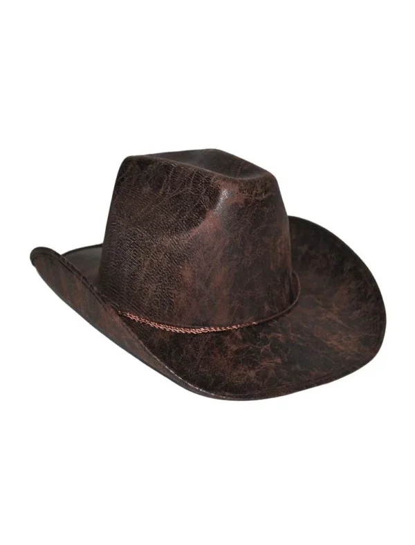 Καπέλο Cowboy Καφέ Deluxe Δερματίνη