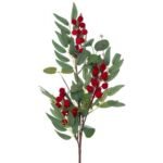 ΠΡΑΣΙΝΟ ΚΛΑΔΙ ΜΕ ΒΕΛΟΥΔΙΝΑ ΚΟΚΚΙΝΑ BERRIES 70ΕΚ