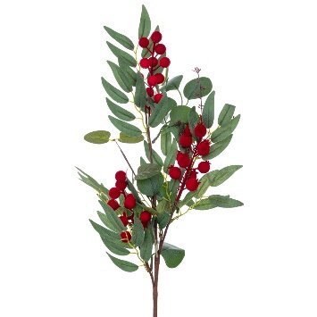 Picture1 ΠΡΑΣΙΝΟ ΚΛΑΔΙ ΜΕ ΒΕΛΟΥΔΙΝΑ ΚΟΚΚΙΝΑ BERRIES 70ΕΚ - Image 1