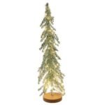 GLITTER  ΛΑΔΙ ΦΩΤΙΖΟΜΕΝΟ ΔΕΝΤΡΟ ΜΕ 80 LED ΣΕ GLITTER ΑΣΗΜΙ ΒΑΣΗ 11Χ50ΕΚ (ΜΠΑΤΑΡΙΑ)