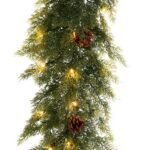 ΧΡ "PRE-LIT" ΠΡΑΣΙΝΗ ΓΙΡΛΑΝΤΑ 270Ε ΜΕ 80 LED ΛΕΥΚΑ ΖΕΣΤΑ ΣΤΑΘΕΡΑ ΚΑΙ ΕΠΕΚΤΕΙΝΟΜΕΝΑ