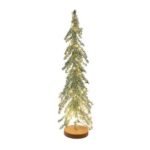 GLITTER  ΛΑΔΙ ΦΩΤΙΖΟΜΕΝΟ ΔΕΝΤΡΟ ΜΕ 50 LED ΣΕ GLITTER ΑΣΗΜΙ ΒΑΣΗ 10Χ40ΕΚ (ΜΠΑΤΑΡΙΑ)