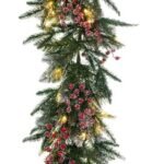 ΧΡ "PRE-LIT" ΧΙΟΝΙΣΜΕΝΗ ΓΙΡΛΑΝΤΑ 270ΕΚ ΜΕ BERRIES ΚΑΙ 80 LED ΛΕΥΚΑ ΖΕΣΤΑ ΣΤΑΘΕΡΑ ΚΑΙ ΕΠΕΚΤΕΙΝΟΜΕΝΑ
