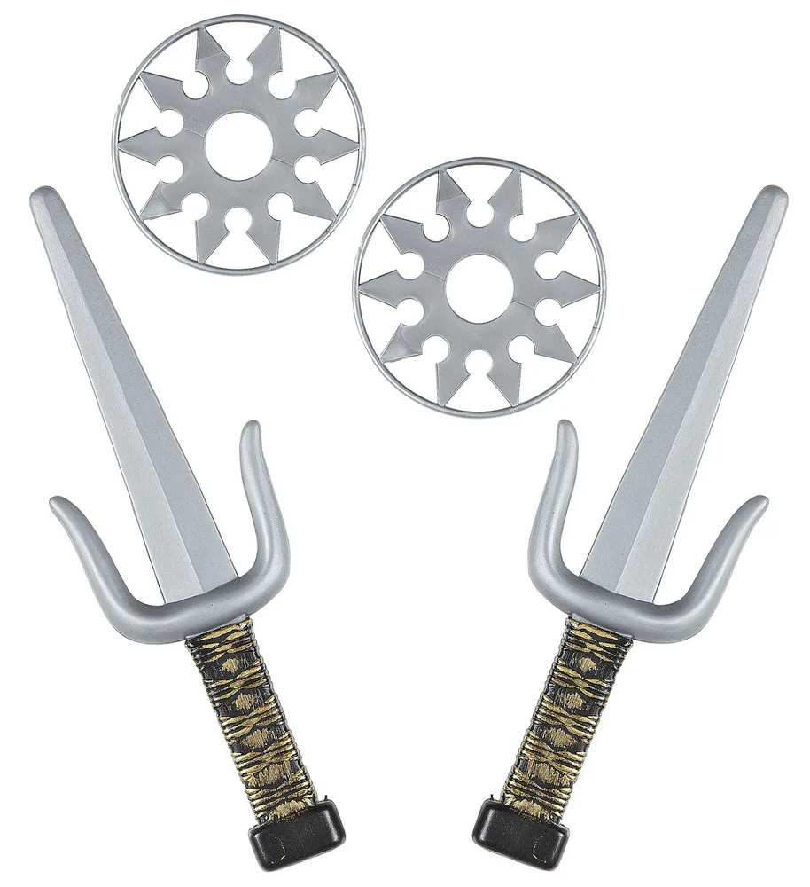 W_01205_apokriatika_opla_ninja_set Όπλα Νίντζα Σετ ( 2 Σπαθιά, 2 Αστεράκια)